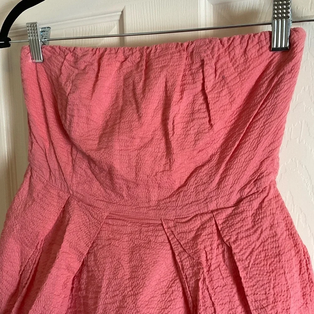 J.CREW Lorelei Seersucker Strapless Mini Dress Size 2P